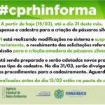 CPRH informa que está suspenso o cadastro para criação de pássaros