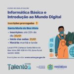 Em Santa Maria da Boa Vista foram prorrogadas as inscrições para o curso de informática para trabalhadores rurais