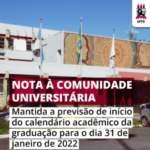 Nota à Comunidade Universitária da UFPE sobre as atividades acadêmicas