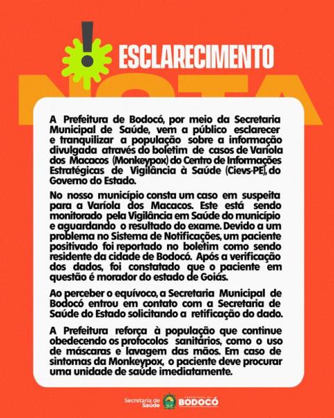 Nota sobre caso de variola dos macacos