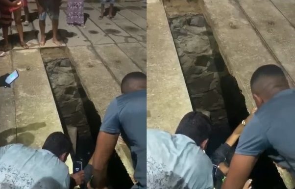 Absurdo: Mulher cai dentro de canal de esgoto no bairro Novo Encontro em Juazeiro-BA