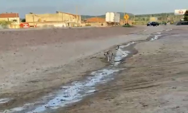 Alô Compesa! Vazamento de água às margens da BR-428, próximo ao Terminal Rodoviário em Cabrobó