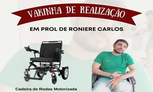 Solidariedade: Ajude na Vakinha de Realização para a compra de uma cadeira de rodas motorizada para Roniere Carlos