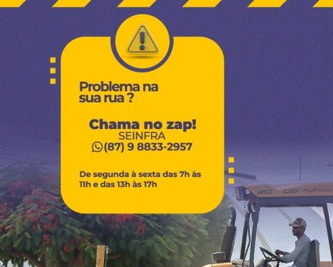 População de Belém do São Francisco pode solicitar serviços da Secretária de Infraestrutura e Limpeza Urbana através do WhatsApp