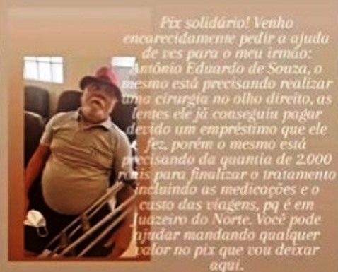 PIX Solidário em favor de Antônio Eduardo de Souza