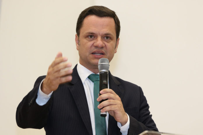 O ministro da Justiça e Segurança Pública, Anderson Torres, durante evento da Polícia Rodoviária Federal (PRF) que apresentou realizações e investimentos nas diversas áreas em que atua.