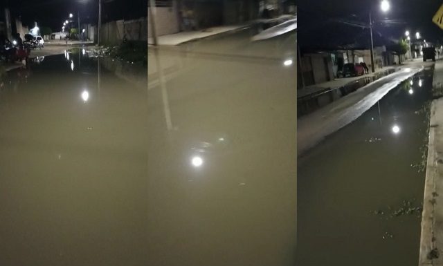 Moradores da Avenida Padre Cícero no bairro João de Deus em Petrolina reclamam do esgoto estourado