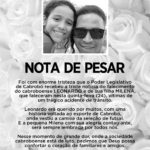 Câmara de Vereadores de Cabrobó lamenta profundamente o falecimentos dos cabroboenses Leonardo e Milena