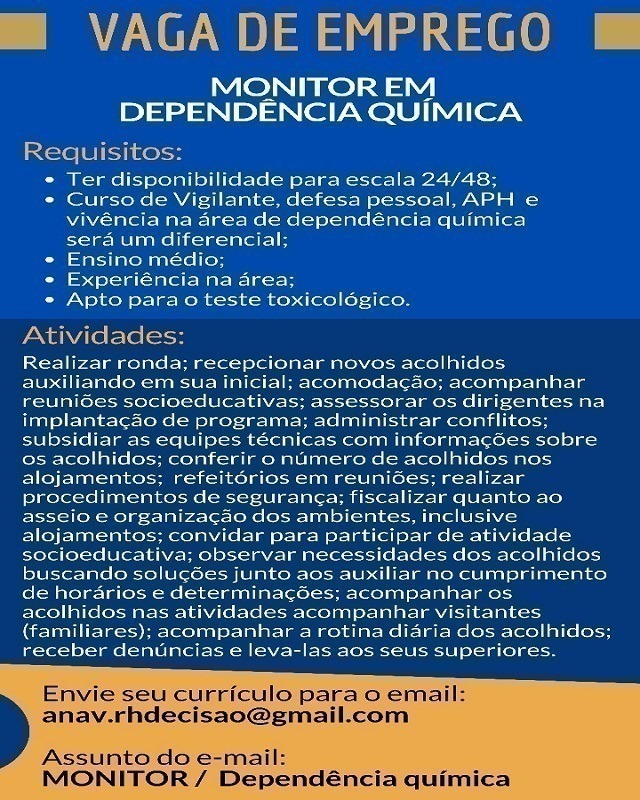 vaga monitor vida serena