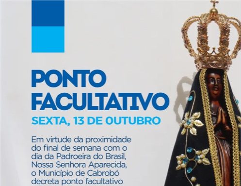 Prefeitura de Cabrobó decreta ponto facultativo na sexta-feira (13) em órgãos públicos municipais