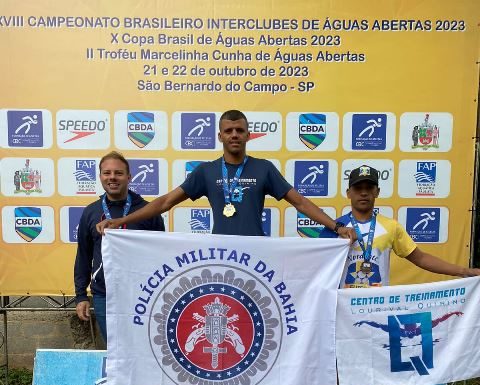 Policial Militar da Bahia pertencente ao CPR-N se destaca na 17ª etapa da 10ª Copa Brasil de Água Abertas em São Bernardo do Campo-SP