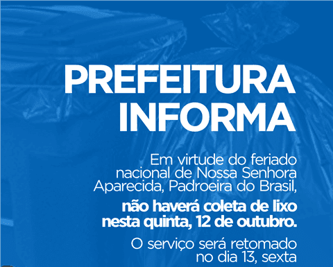 Atenção Cabrobó! Nesta quinta, 12 de outubro não haverá coleta domiciliar de lixo