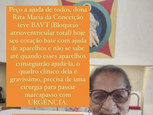 Solidariedade: Ajude Dona Rita Maria da Agrovila 8 do Projeto Brígida