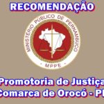 Ministério Público emite recomendação visando manutenção da ordem pública durante Festival Turístico Cultural de Orocó