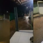 Chuva causa alagamento em ruas da comunidade do Serrote do Urubu em Petrolina