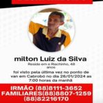 Atenção! Milton Luiz da Silva está desaparecido