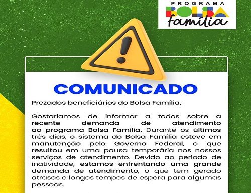 Secretaria de Assistência Social de Cabrobó emite comunicado a respeito da demanda de atendimento no sistema do Bolsa Família