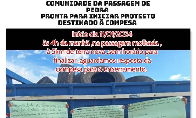 Terra Nova: Comunidade de Passagem de Pedra realizará protesto cobrando abastecimento de água a Compesa