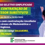 Campus Salgueiro e Serra Talhada abrem seleção para contratação de professor substituto