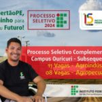 Inscrições para o processo seletivo complementar para cursos técnicos do Campus Ouricuri serão encerradas no próximo domingo (18)